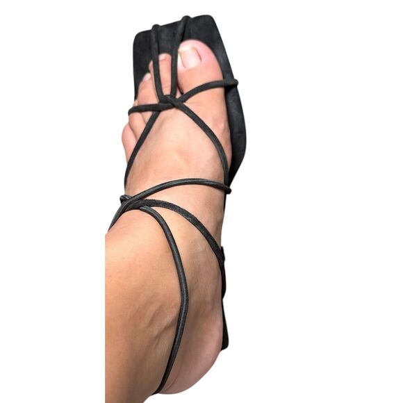 KHAITE Black Lace-up String Heels/ Sandal Shoes Sz: 39 1/2 US: 9 1/2 - Picture 6 of 8